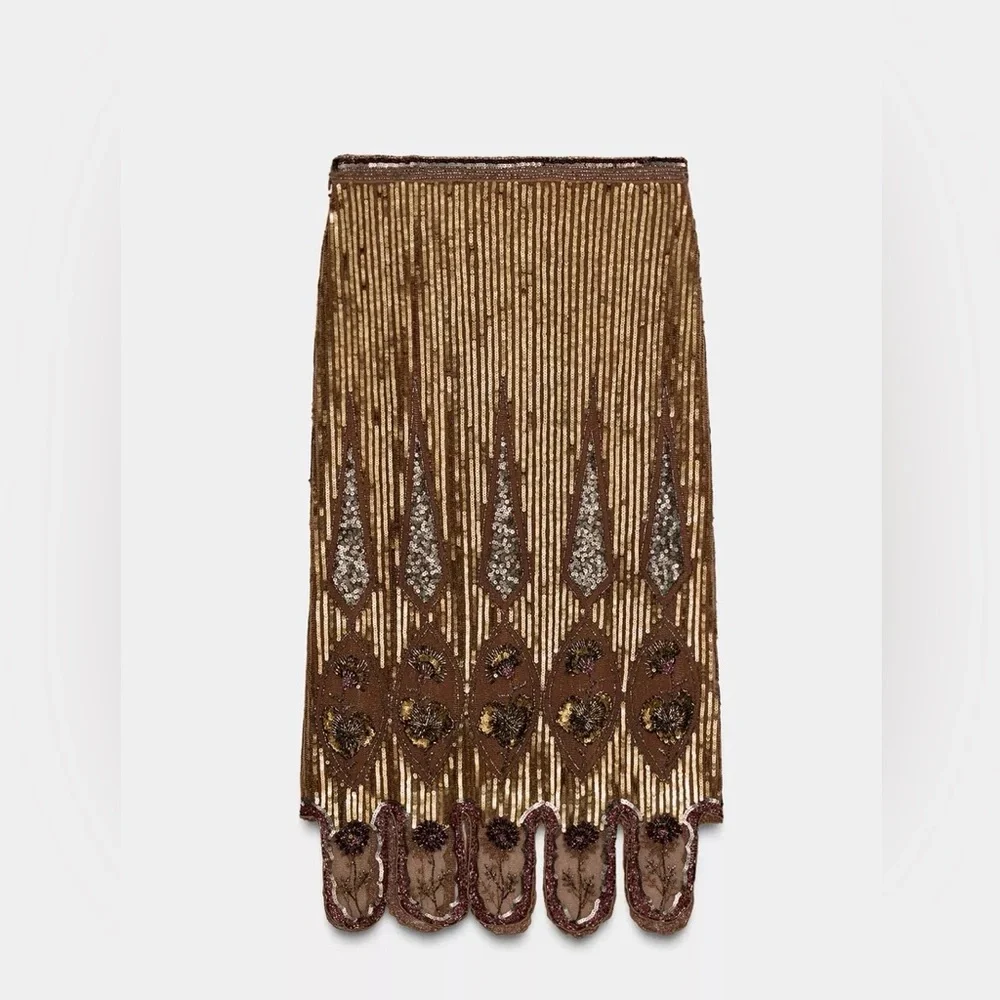 ZW Collection Linited Edition Embroidered Sequin Skirt - Picture 2 of 4